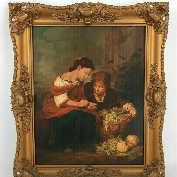 Bartolome Esteban Murillo The Little Fruit Seller Signed Reproduction 16"x20" - Picture 2 of 8